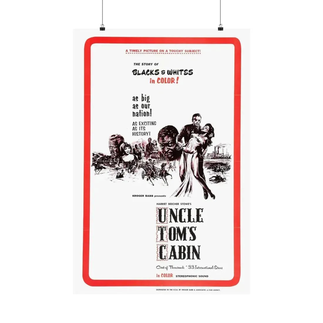 UNCLE TOM'S CABIN 1965 - Paper Movie Poster 24″ x 36″ Matte - The Sticker Space