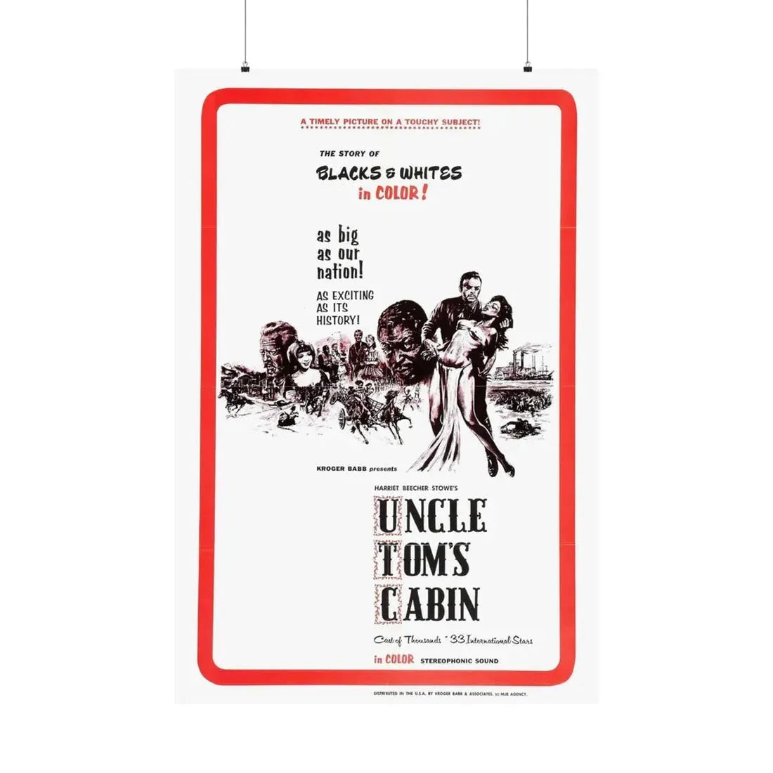 UNCLE TOM'S CABIN 1965 - Paper Movie Poster 36" x 54" Matte - The Sticker Space