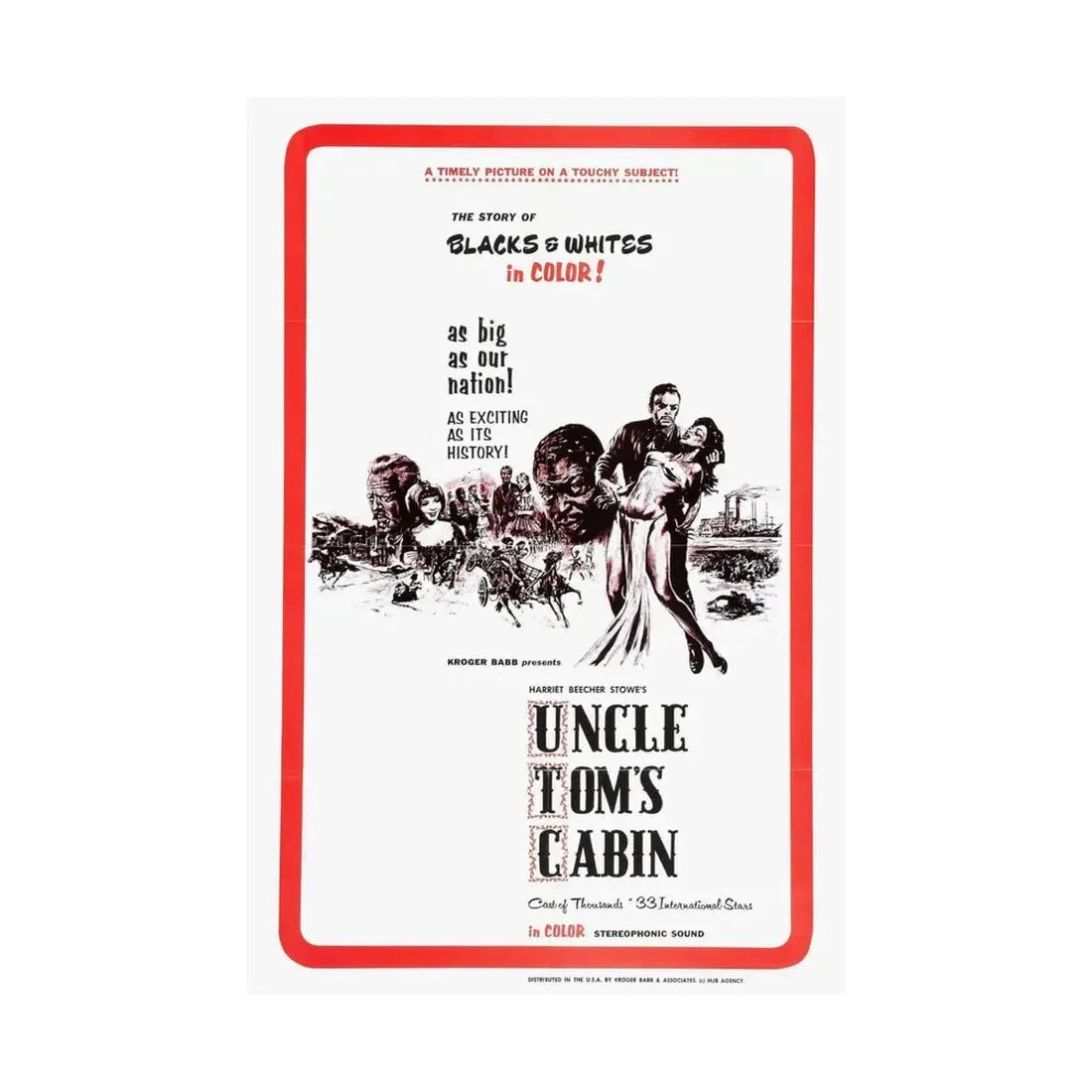 UNCLE TOM'S CABIN 1965 - Paper Movie Poster - The Sticker Space