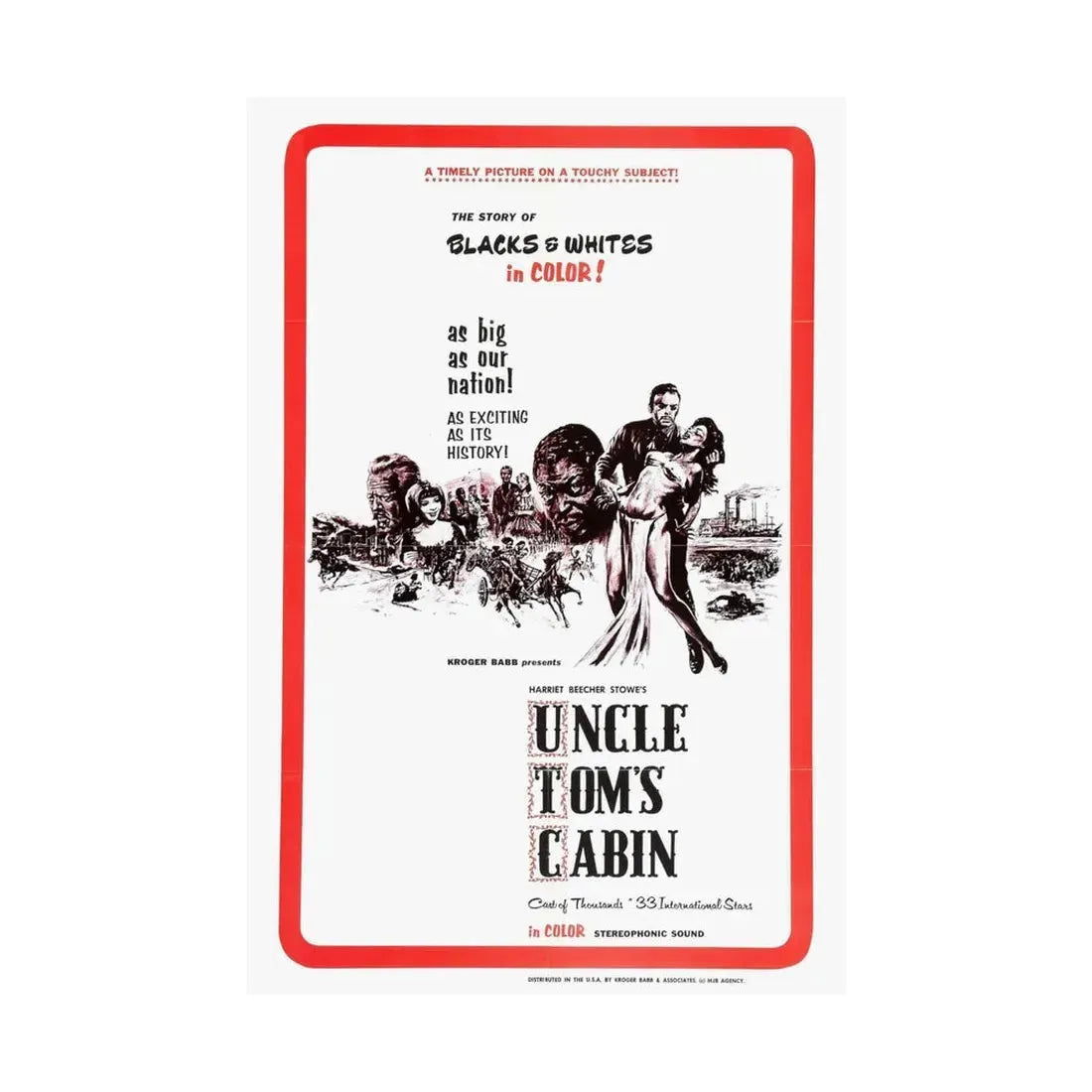 UNCLE TOM'S CABIN 1965 - Paper Movie Poster - The Sticker Space