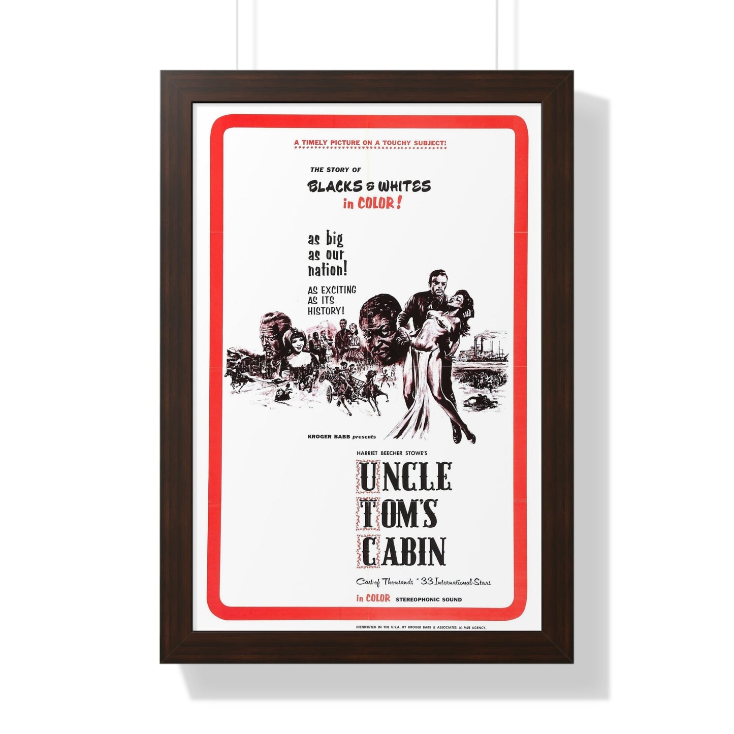 UNCLE TOM'S CABIN 1965 - Framed Movie Poster-16″ x 24″-The Sticker Space