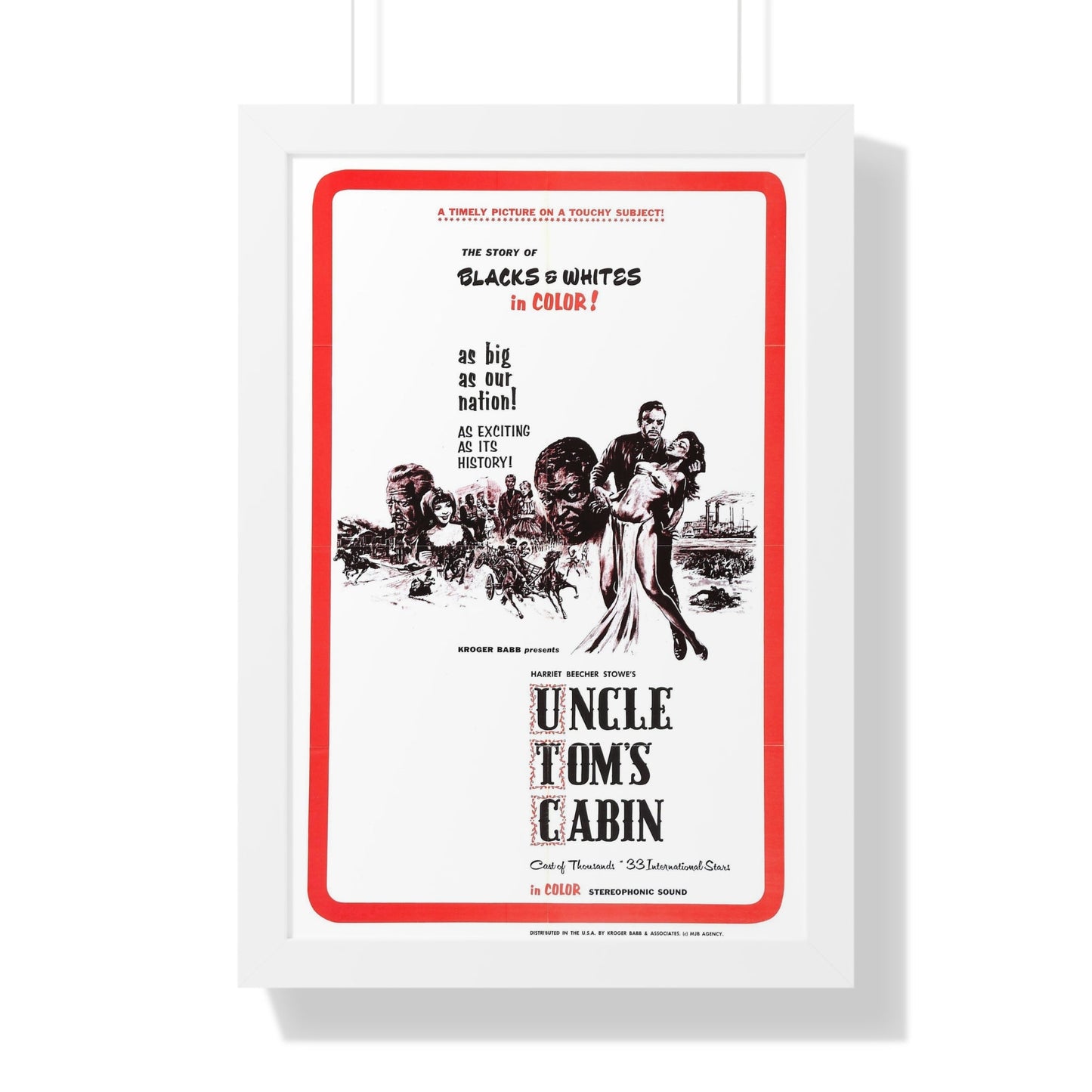 UNCLE TOM'S CABIN 1965 - Framed Movie Poster-16″ x 24″-The Sticker Space