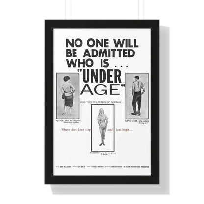 UNDER AGE 1964 - Framed Movie Poster 16″ x 24″ Black - The Sticker Space