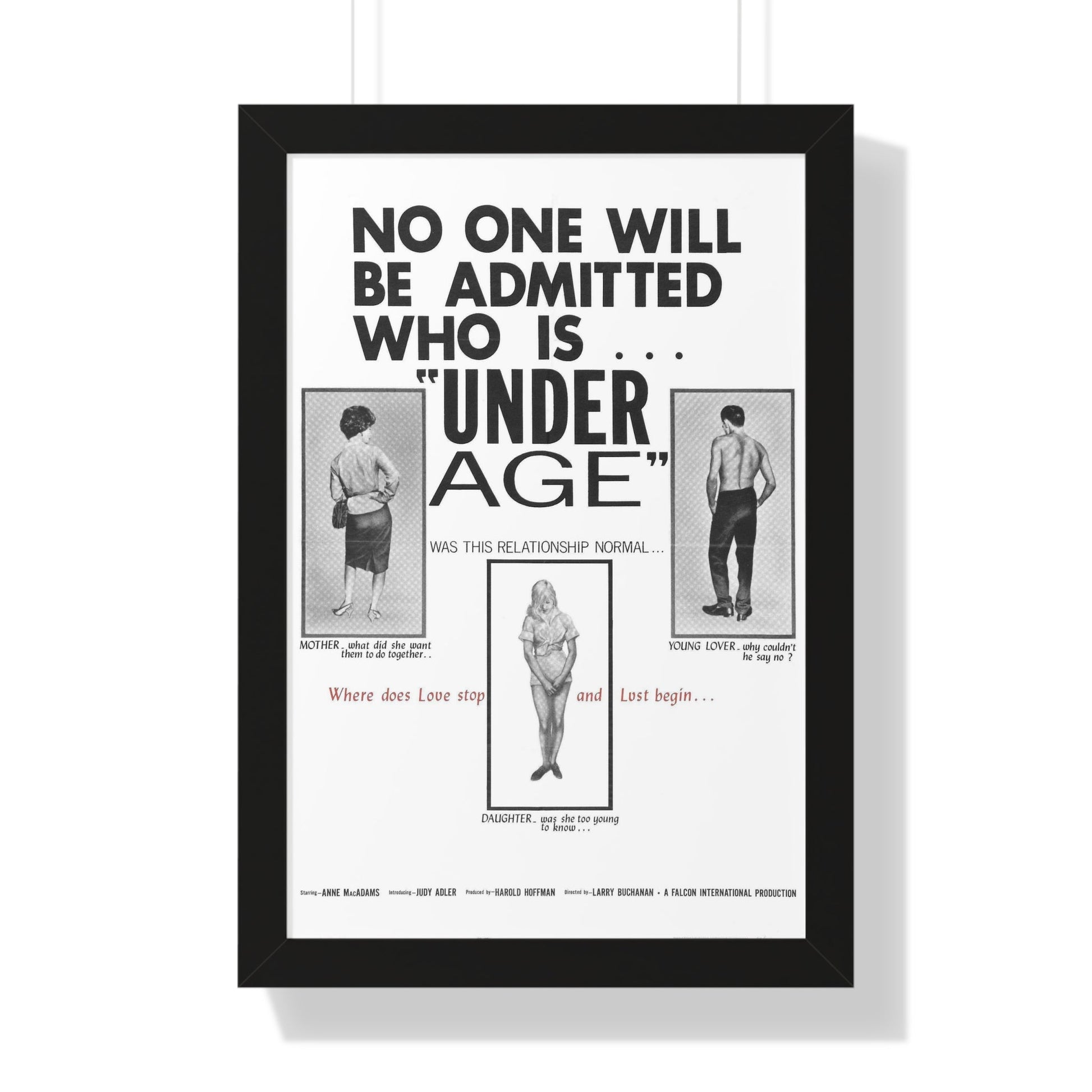 UNDER AGE 1964 - Framed Movie Poster-16″ x 24″-The Sticker Space