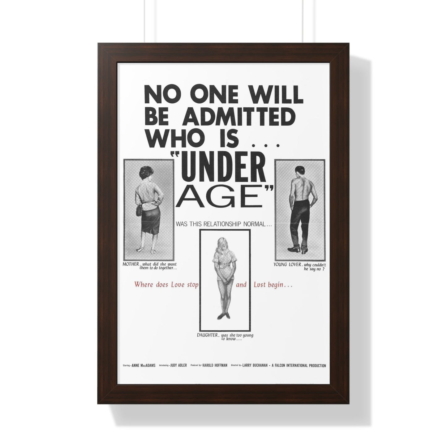 UNDER AGE 1964 - Framed Movie Poster-16″ x 24″-The Sticker Space