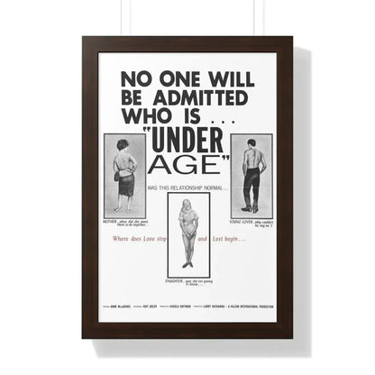UNDER AGE 1964 - Framed Movie Poster 16″ x 24″ Walnut - The Sticker Space