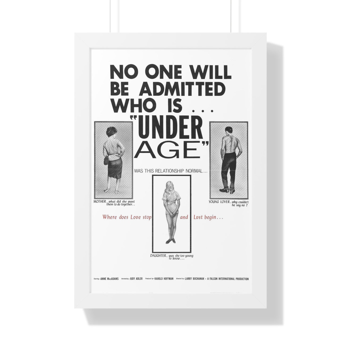 UNDER AGE 1964 - Framed Movie Poster-16″ x 24″-The Sticker Space