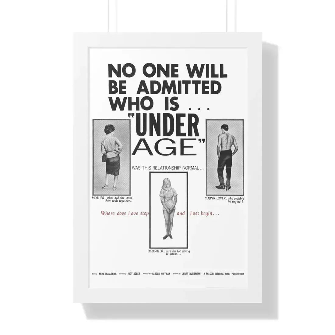 UNDER AGE 1964 - Framed Movie Poster 16″ x 24″ White - The Sticker Space