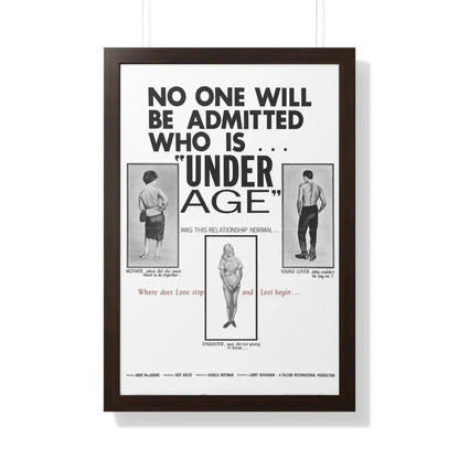UNDER AGE 1964 - Framed Movie Poster 20" x 30" Walnut - The Sticker Space