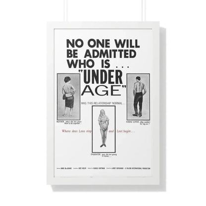 UNDER AGE 1964 - Framed Movie Poster 20" x 30" White - The Sticker Space