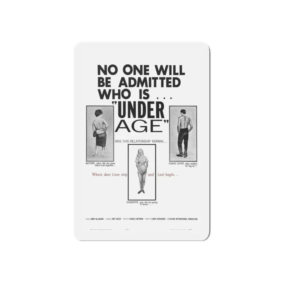 UNDER AGE 1964 Movie Poster - Refrigerator Magnet 5 Inch - The Sticker Space