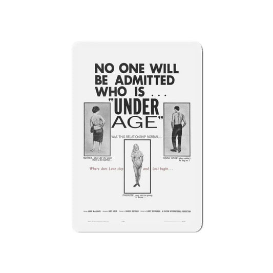 UNDER AGE 1964 Movie Poster - Refrigerator Magnet 6 Inch - The Sticker Space