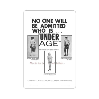 UNDER AGE 1964 Movie Poster - STICKER Vinyl Kiss-Cut Decal 2 Inch White - The Sticker Space