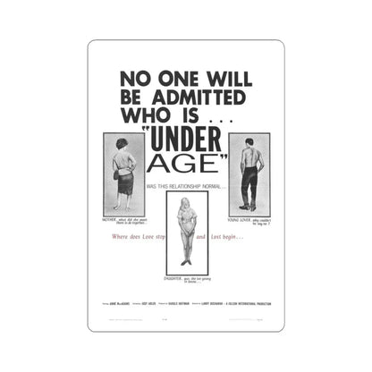 UNDER AGE 1964 Movie Poster - STICKER Vinyl Kiss-Cut Decal 4 Inch White - The Sticker Space
