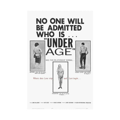 UNDER AGE 1964 - Paper Movie Poster - The Sticker Space