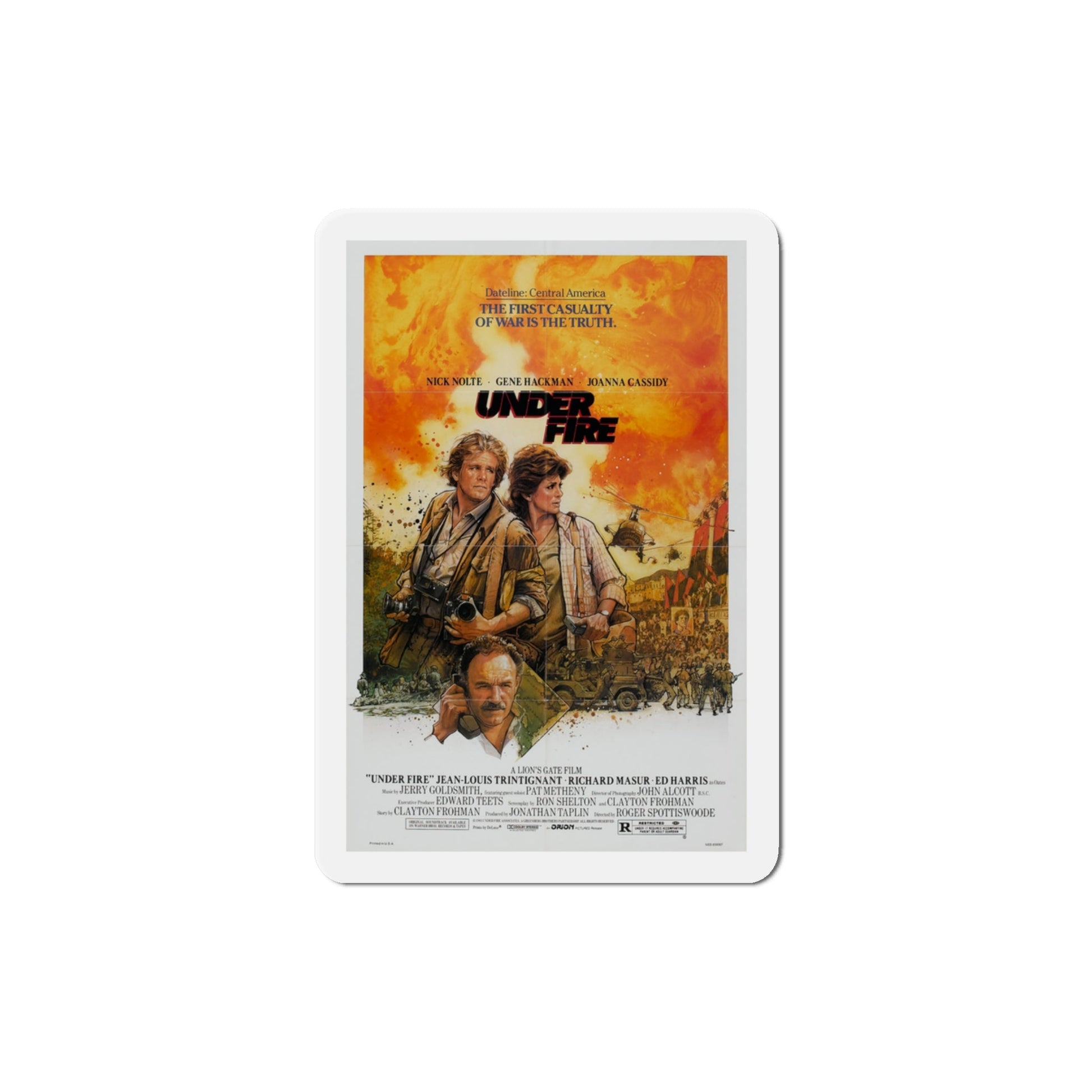 Under Fire 1983 Movie Poster Die-Cut Magnet-3" x 3"-The Sticker Space