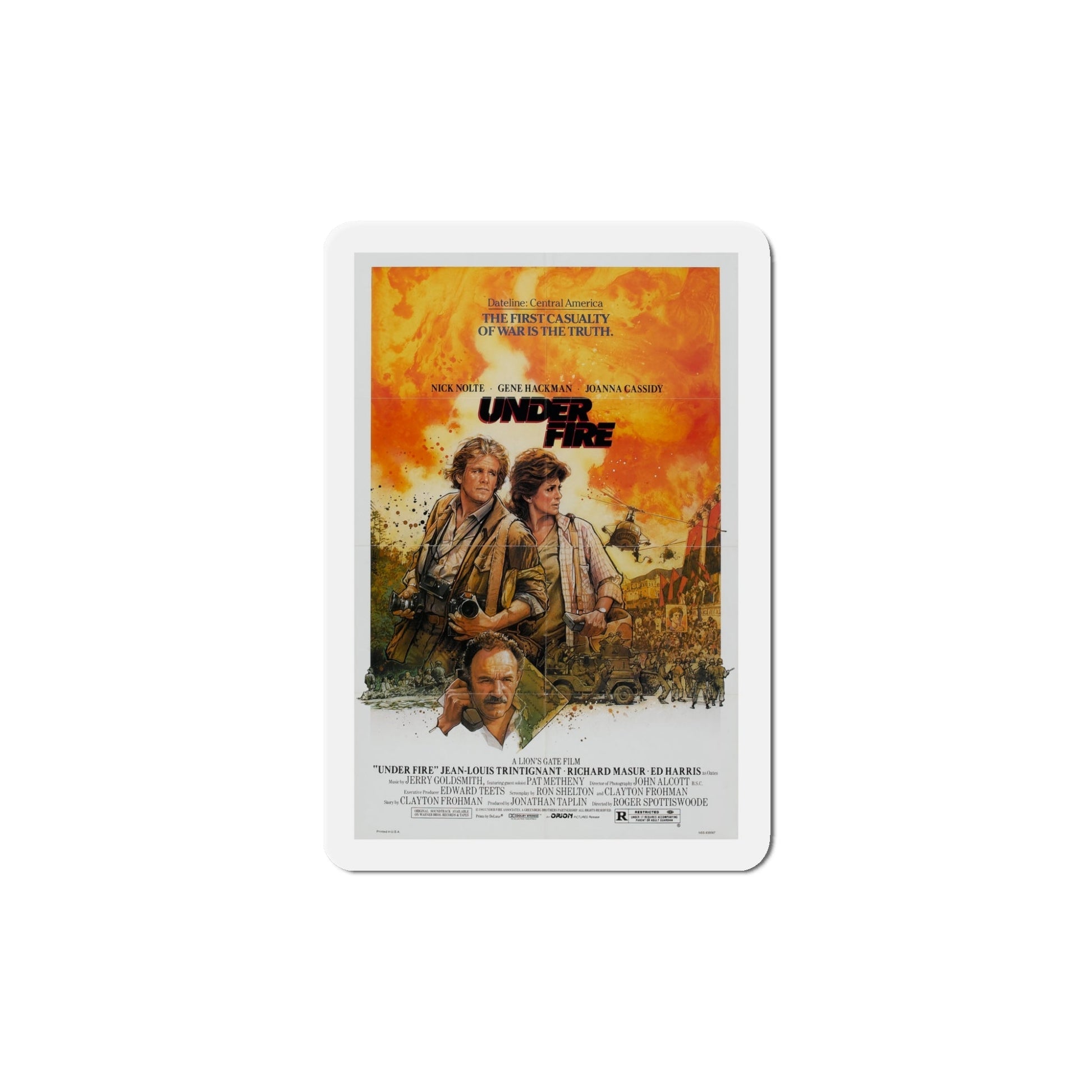 Under Fire 1983 Movie Poster Die-Cut Magnet-5" x 5"-The Sticker Space