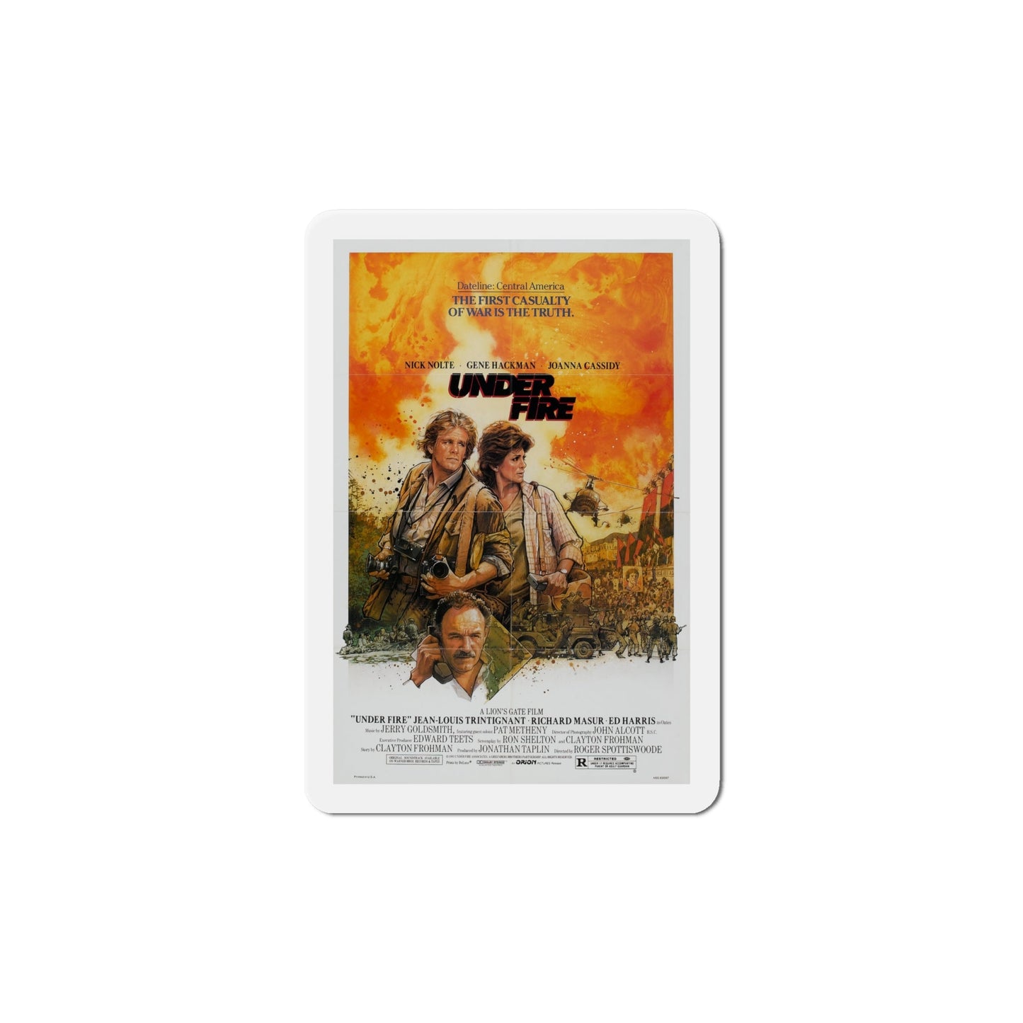 Under Fire 1983 Movie Poster Die-Cut Magnet-6 × 6"-The Sticker Space