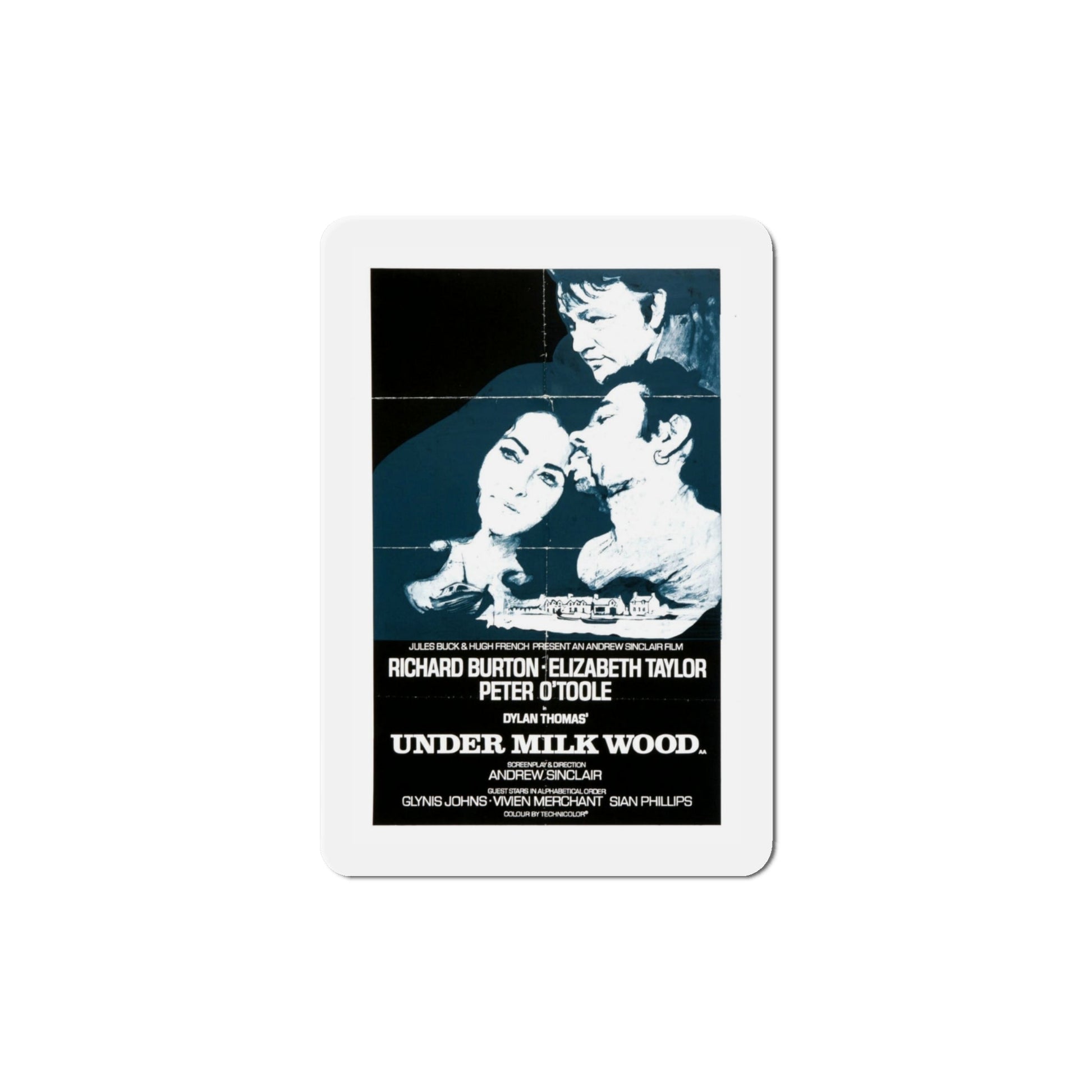 Under Milk Wood 1972 Movie Poster Die-Cut Magnet-4" x 4"-The Sticker Space