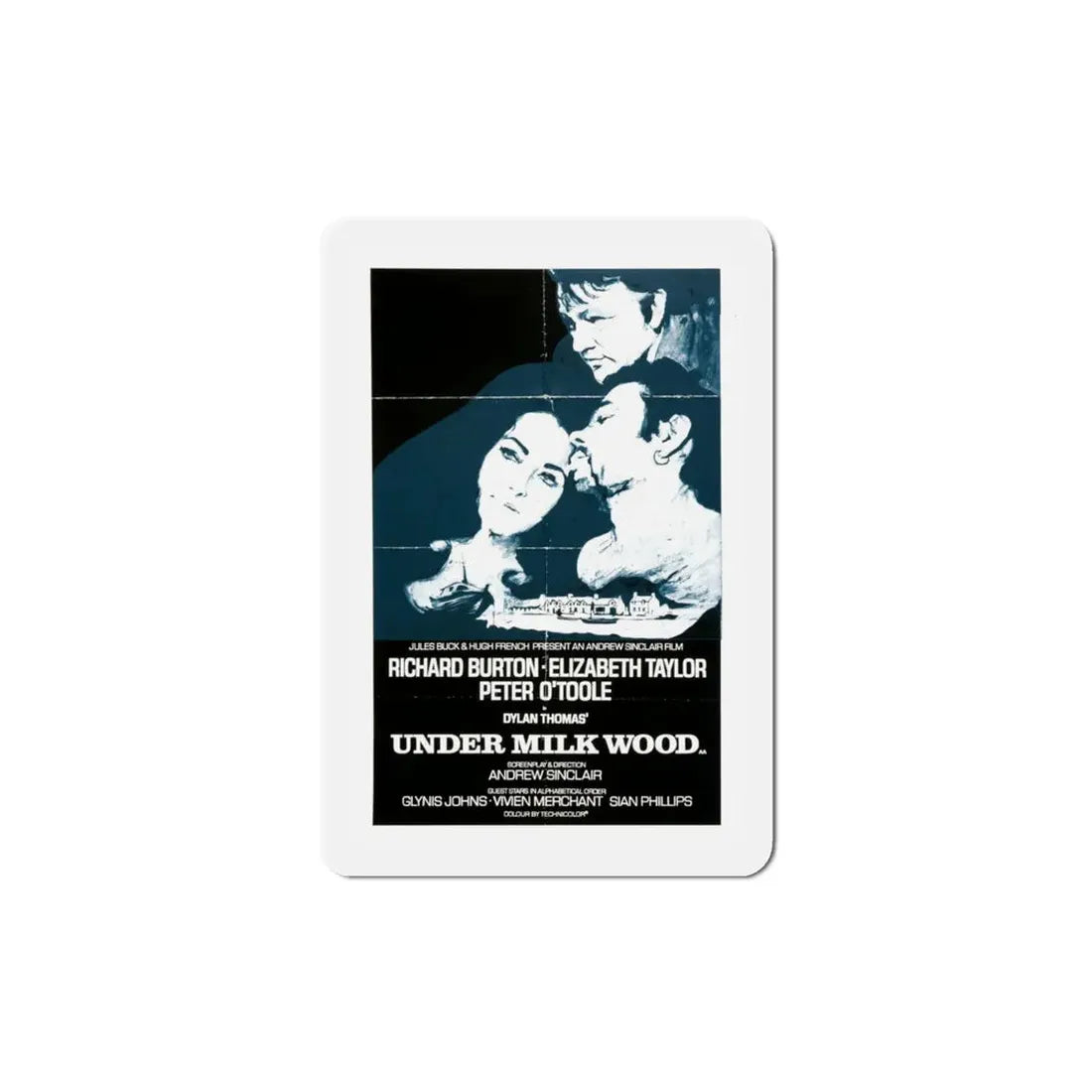 Under Milk Wood 1972 Movie Poster Refrigerator Magnet 4 Inch - The Sticker Space
