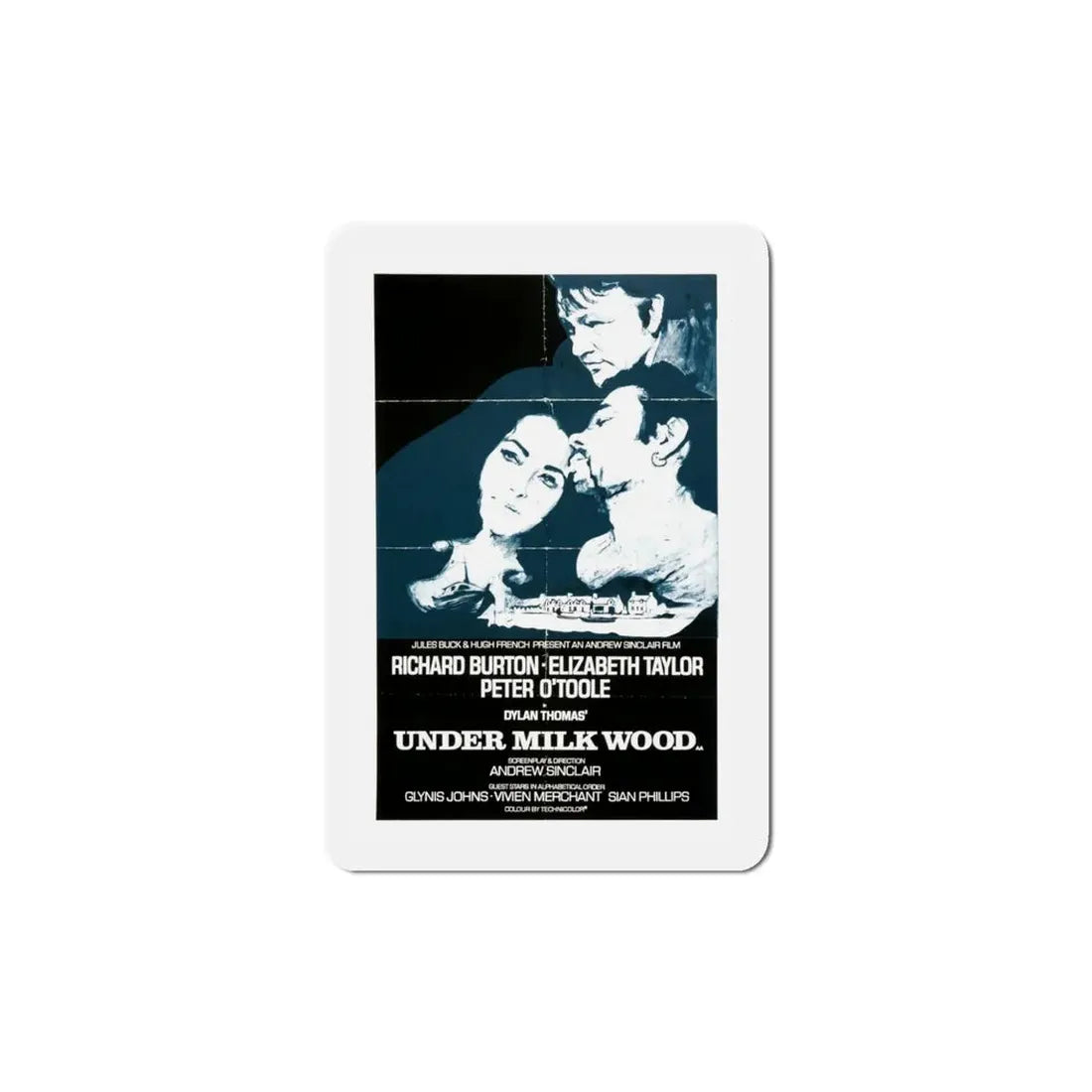Under Milk Wood 1972 Movie Poster Refrigerator Magnet 5 Inch - The Sticker Space