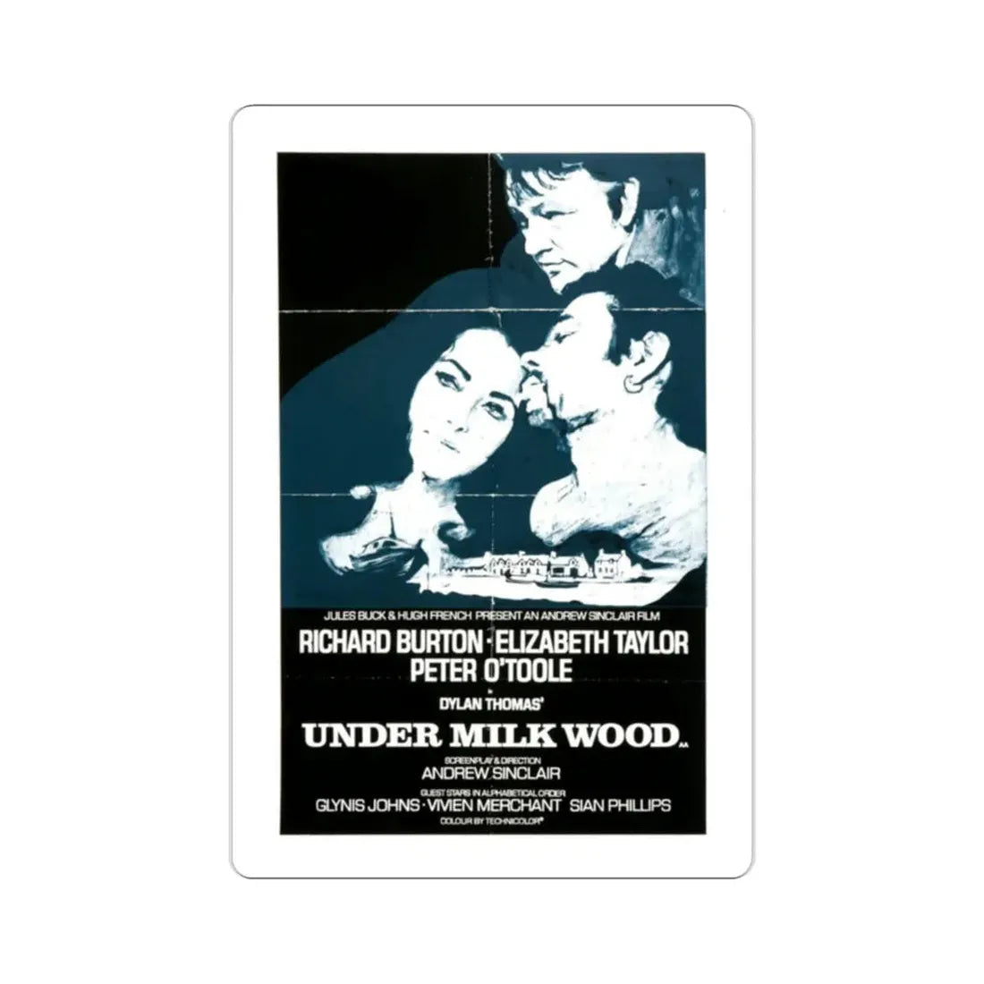 Under Milk Wood 1972 Movie Poster STICKER Vinyl Die-Cut Decal 2 Inch - The Sticker Space