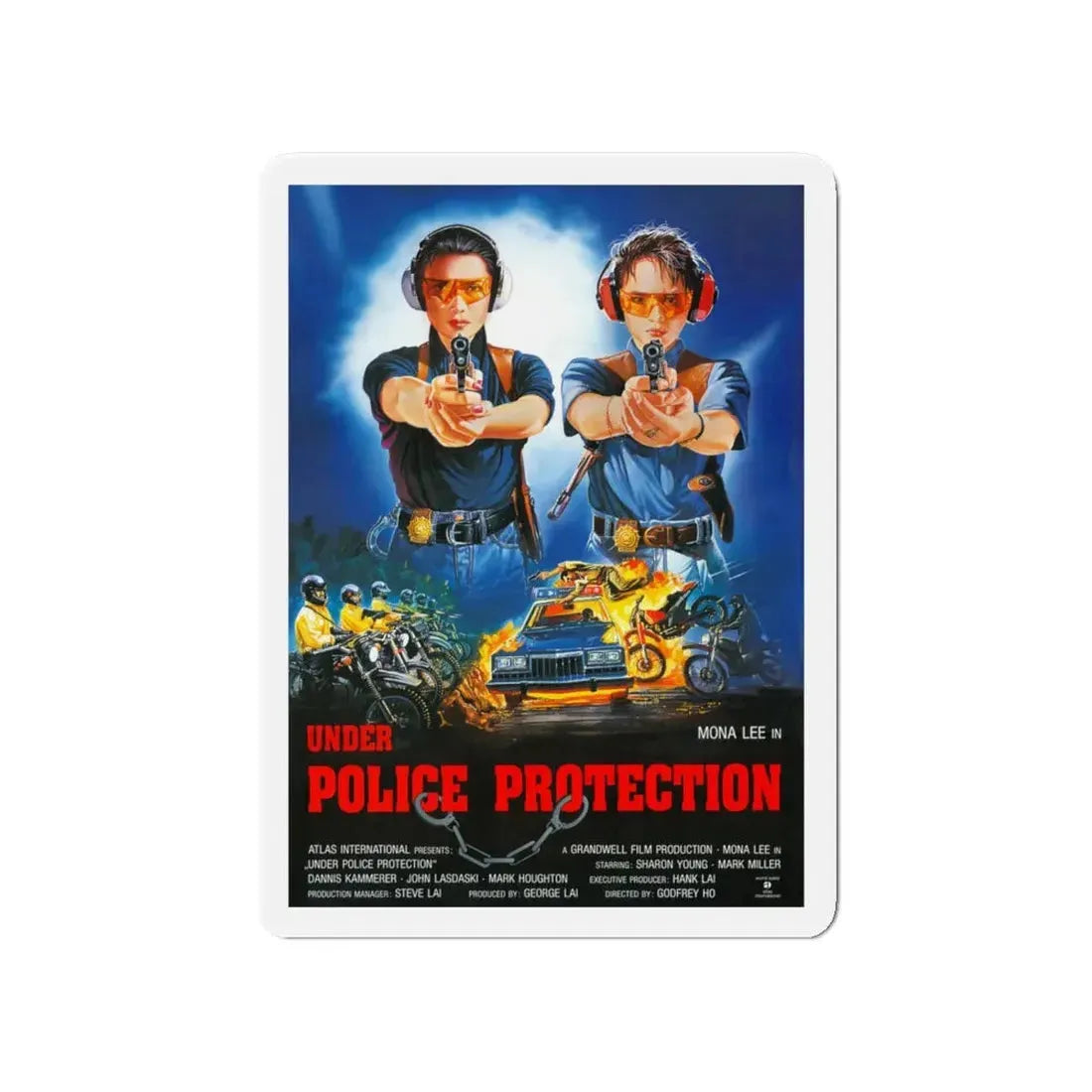 UNDER POLICE PROTECTION 1989 Movie Poster - Refrigerator Magnet 4 Inch - The Sticker Space