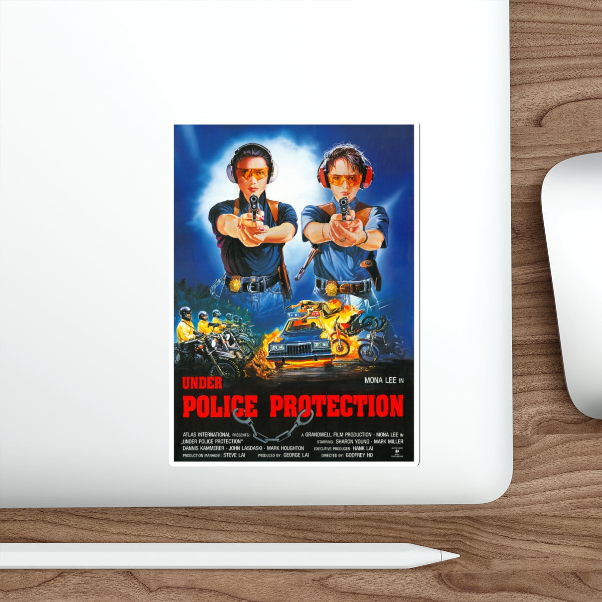 UNDER POLICE PROTECTION 1989 Movie Poster STICKER Vinyl Die-Cut Decal-The Sticker Space