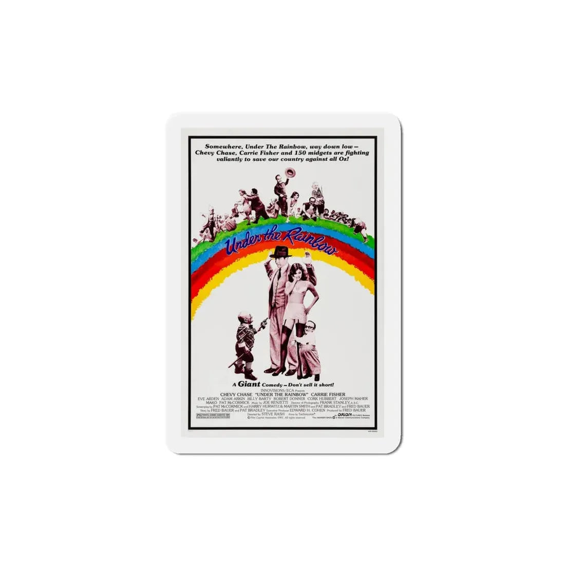 Under the Rainbow 1981 Movie Poster Refrigerator Magnet 4 Inch - The Sticker Space