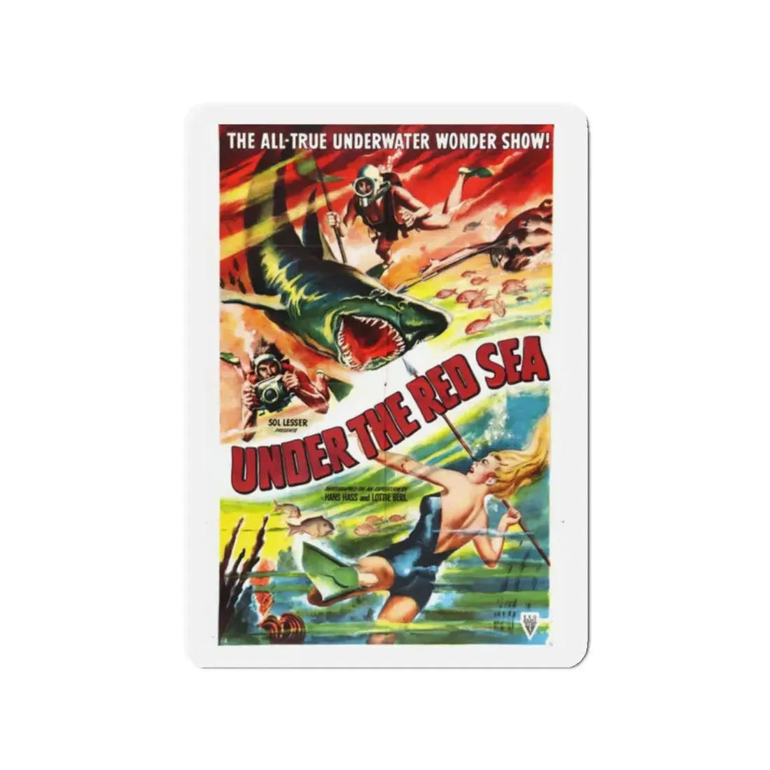UNDER THE RED SEA 1952 Movie Poster - Refrigerator Magnet 2 Inch - The Sticker Space
