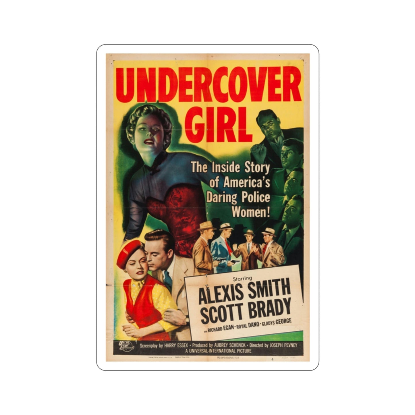 Undercover Girl 1950 Movie Poster STICKER Vinyl Die-Cut Decal-2 Inch-The Sticker Space