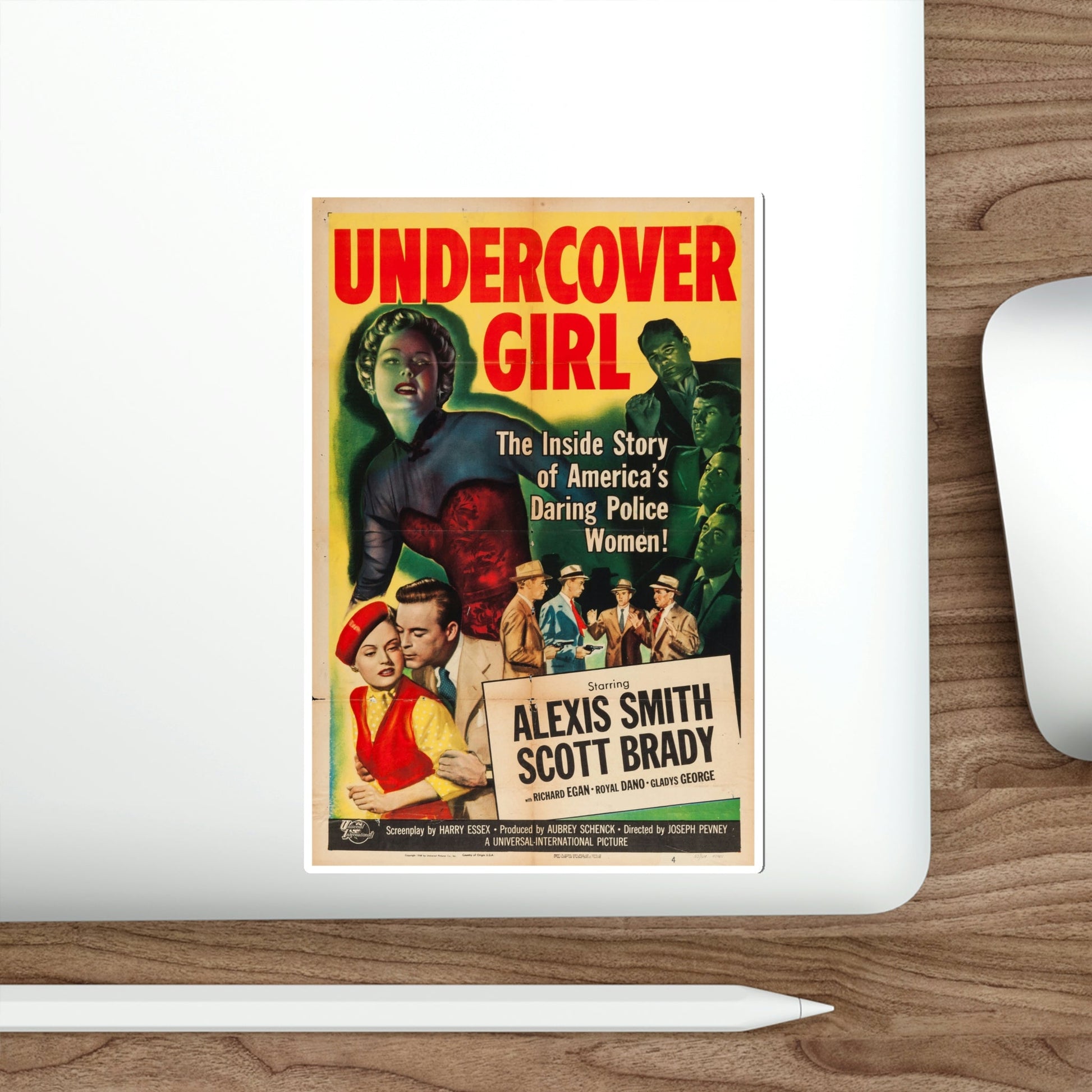 Undercover Girl 1950 Movie Poster STICKER Vinyl Die-Cut Decal-The Sticker Space