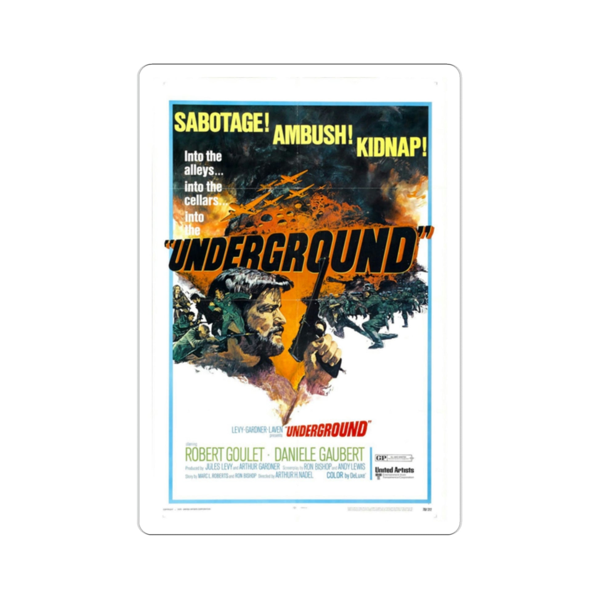 Underground 1970 Movie Poster STICKER Vinyl Die-Cut Decal-2 Inch-The Sticker Space