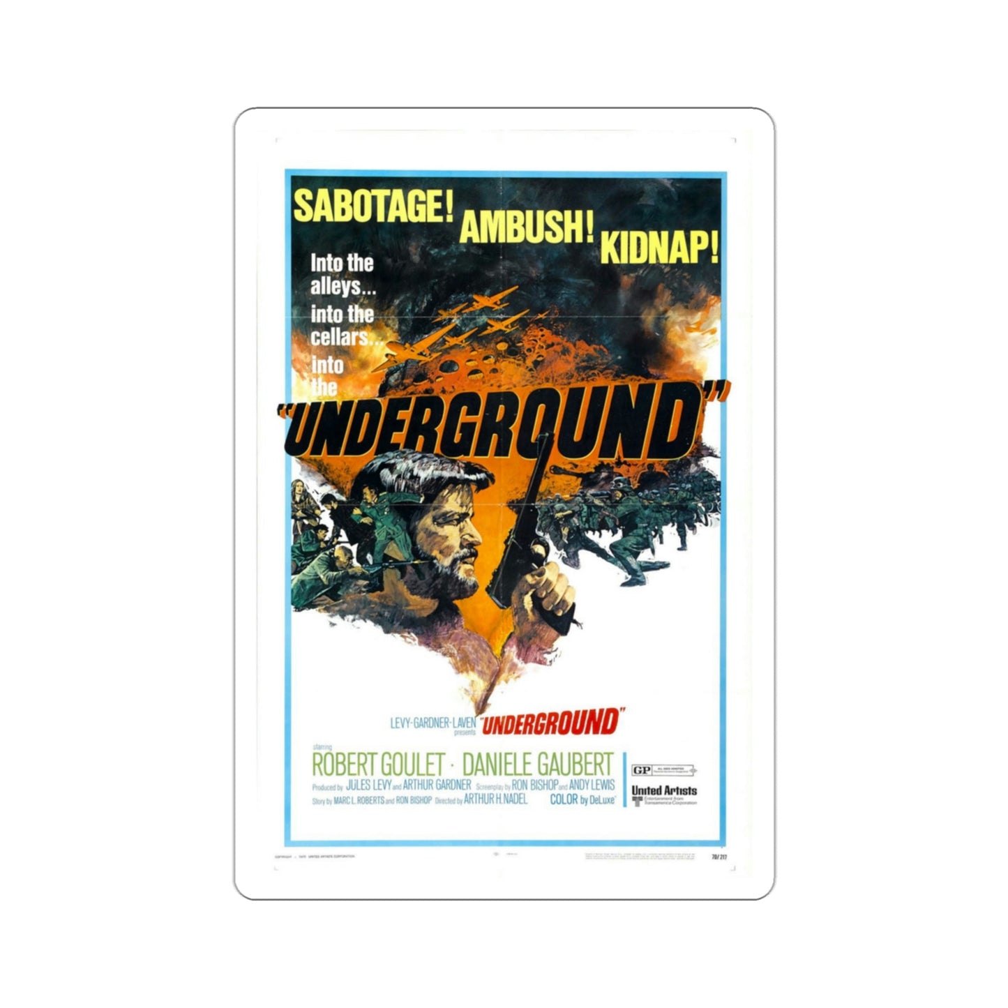 Underground 1970 Movie Poster STICKER Vinyl Die-Cut Decal-3 Inch-The Sticker Space