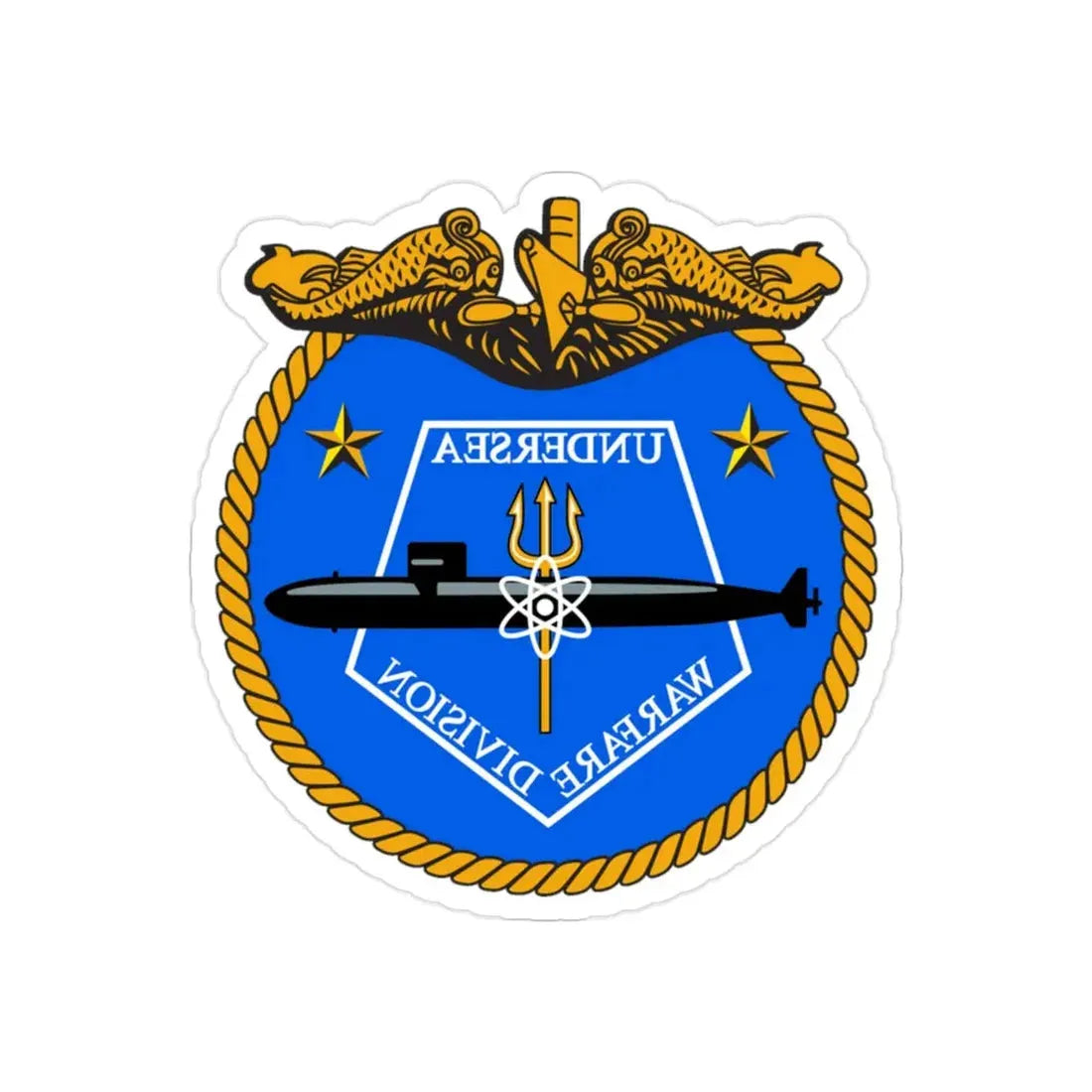 Undersea Warfare Division (U.S. Navy) REVERSE PRINT Transparent Die-Cut STICKER 2 Inch Die-Cut Transparent - The Sticker Space