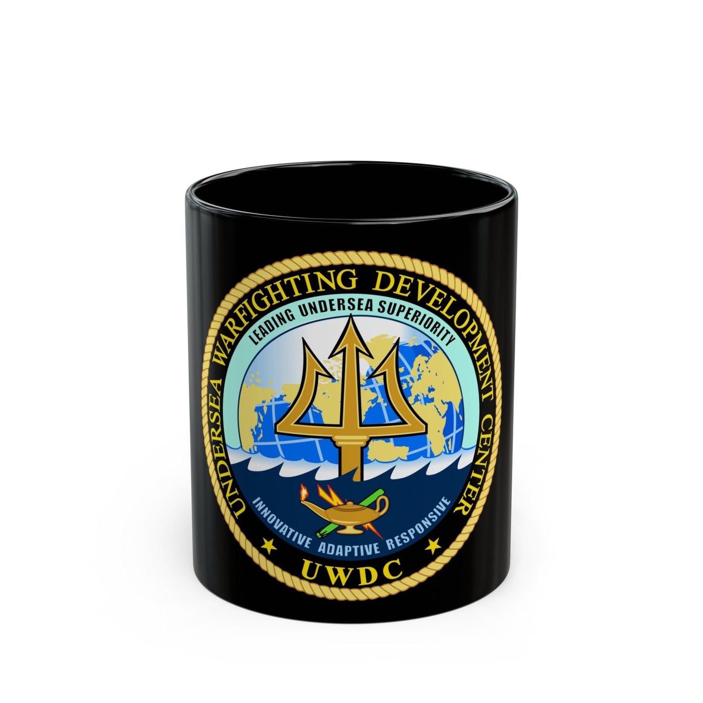 Undersea Warfighting Development Center (U.S. Navy) Black Coffee Mug-11oz-The Sticker Space