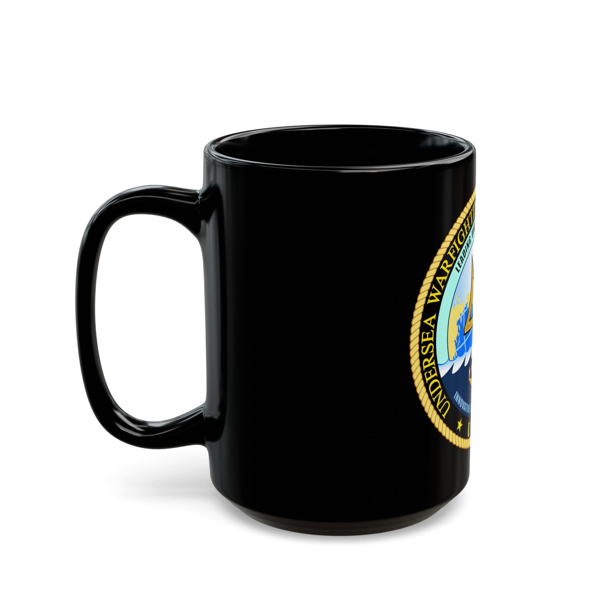 Undersea Warfighting Development Center (U.S. Navy) Black Coffee Mug-The Sticker Space