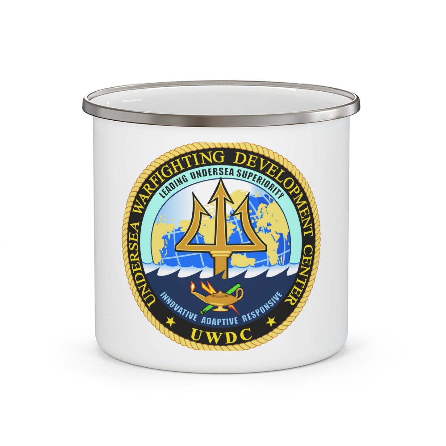 Undersea Warfighting Development Center (U.S. Navy) Enamel Mug 12oz-12oz-The Sticker Space