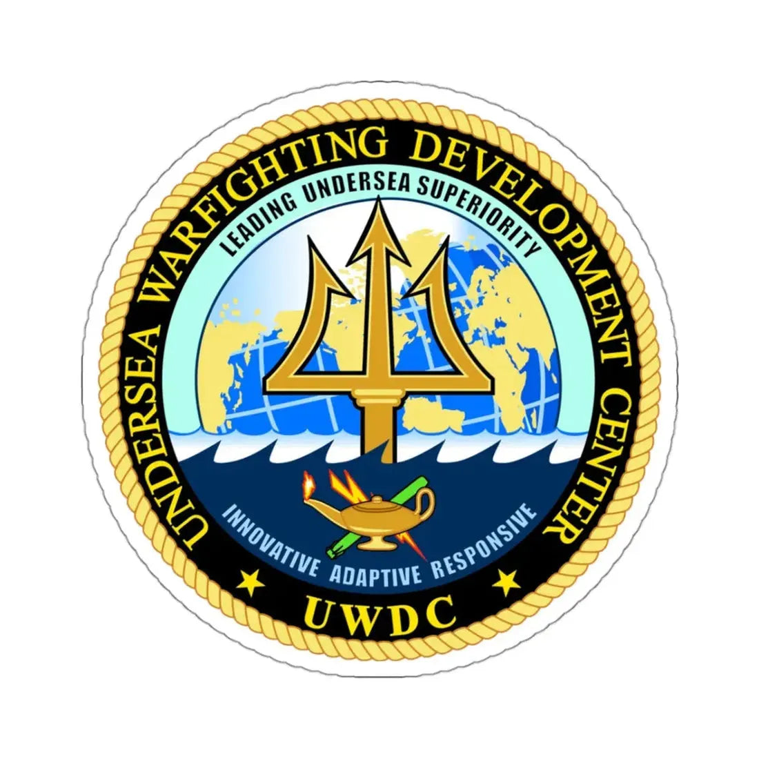 Undersea Warfighting Development Center (U.S. Navy) STICKER Vinyl Kiss-Cut Decal 3 Inch White - The Sticker Space