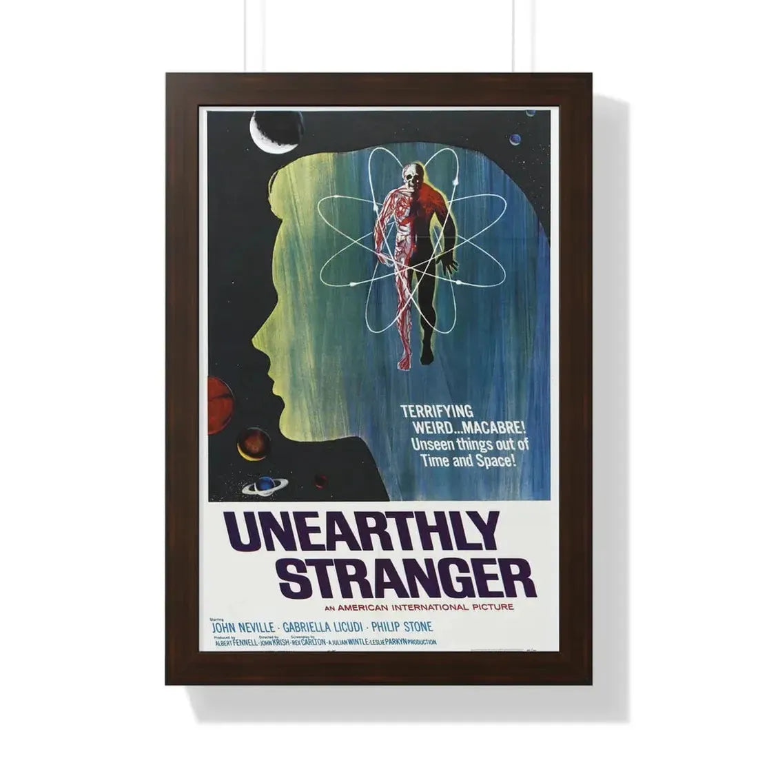 UNEARTHLY STRANGER 1963 - Framed Movie Poster 16″ x 24″ Walnut - The Sticker Space