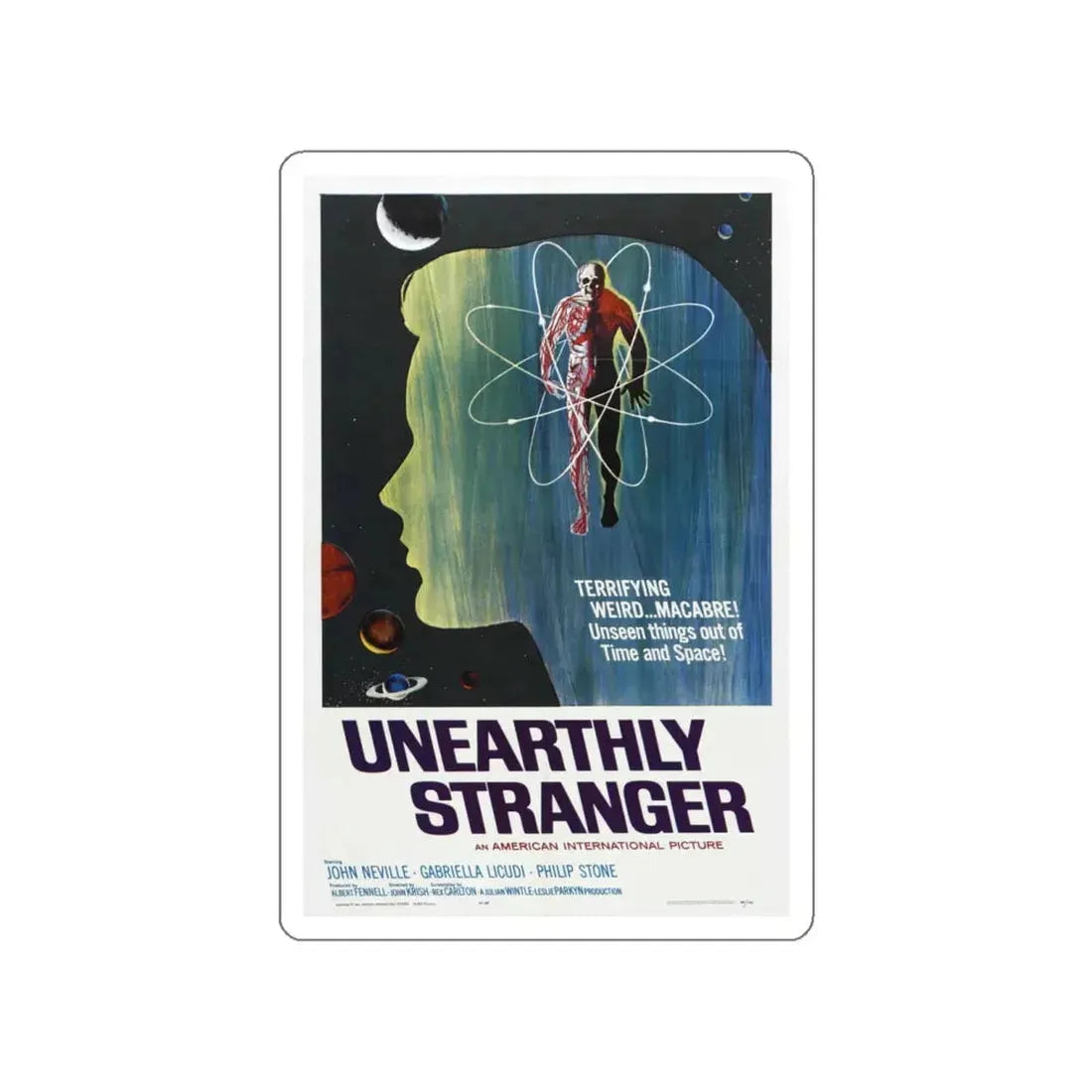 UNEARTHLY STRANGER 1963 Movie Poster STICKER Vinyl Die-Cut Decal 6 Inch - The Sticker Space