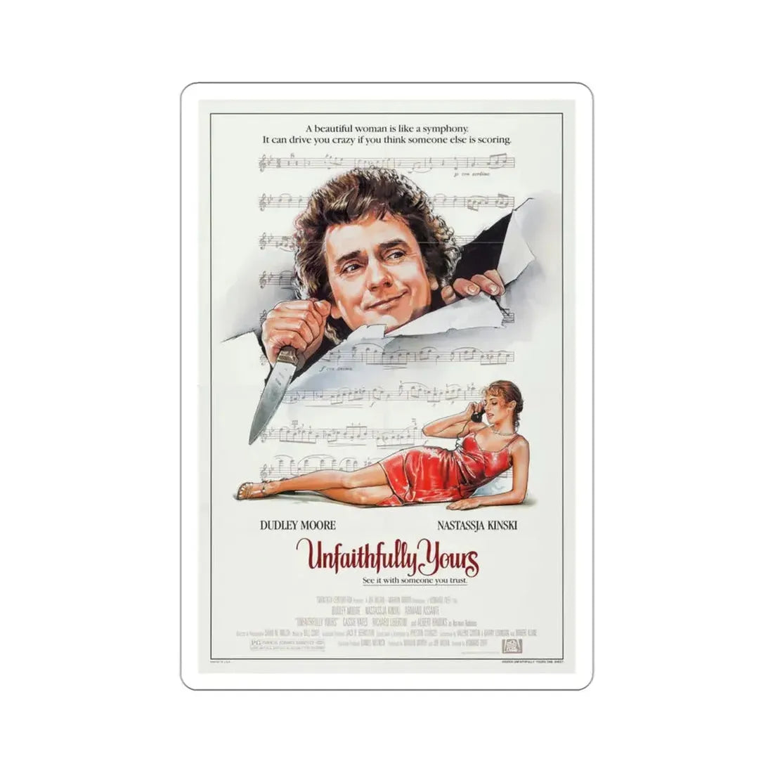 Unfaithfully Yours 1984 Movie Poster STICKER Vinyl Die-Cut Decal 3 Inch - The Sticker Space