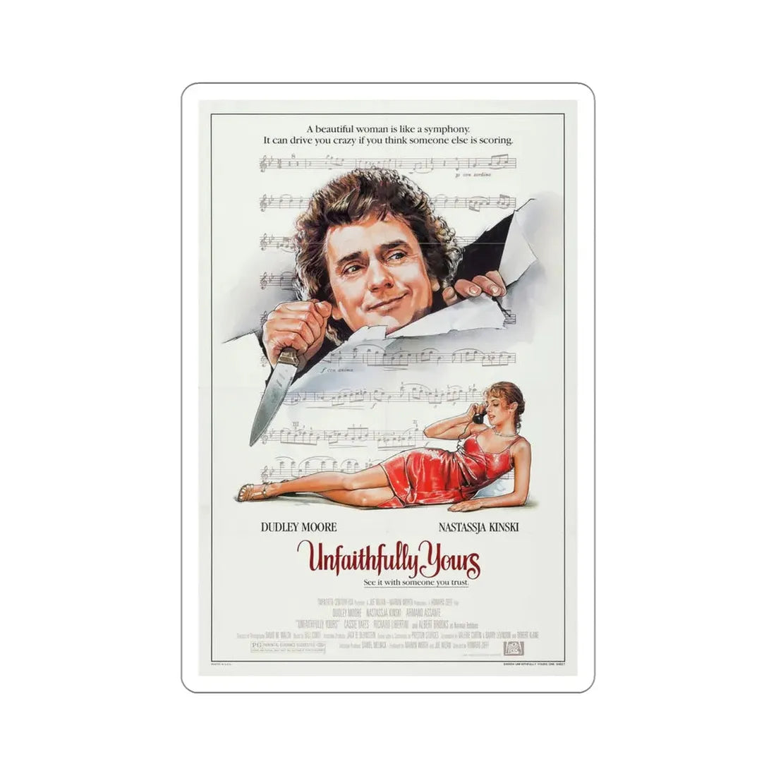 Unfaithfully Yours 1984 Movie Poster STICKER Vinyl Die-Cut Decal 5 Inch - The Sticker Space