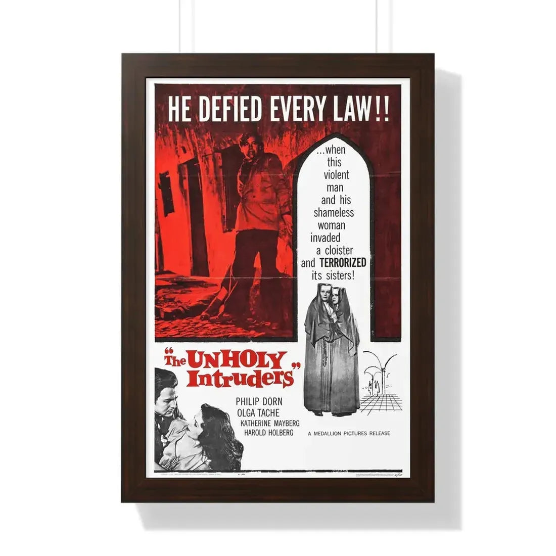 UNHOLY INTRUDERS 1952 - Framed Movie Poster 16″ x 24″ Walnut - The Sticker Space