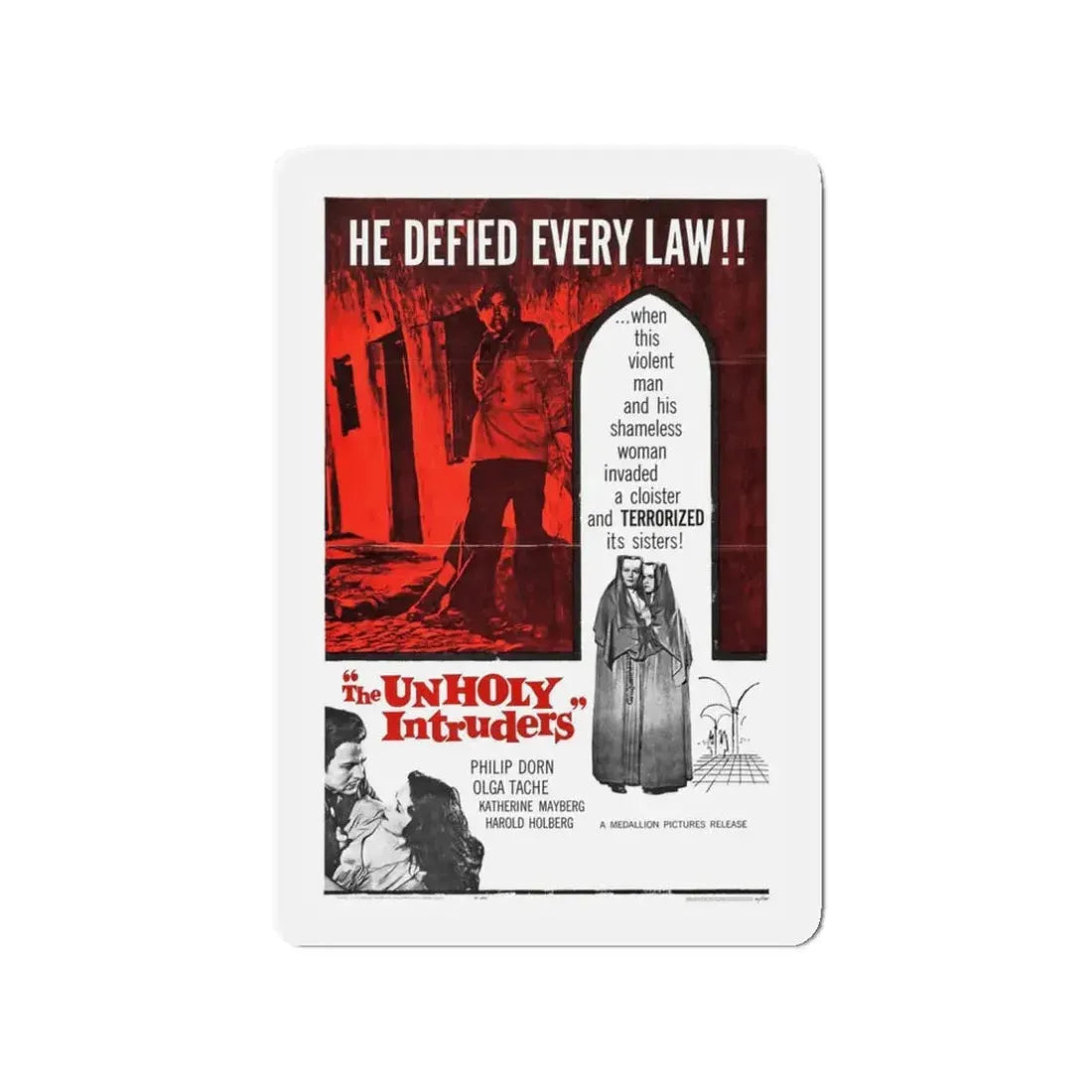 UNHOLY INTRUDERS 1952 Movie Poster - Refrigerator Magnet 3 Inch - The Sticker Space