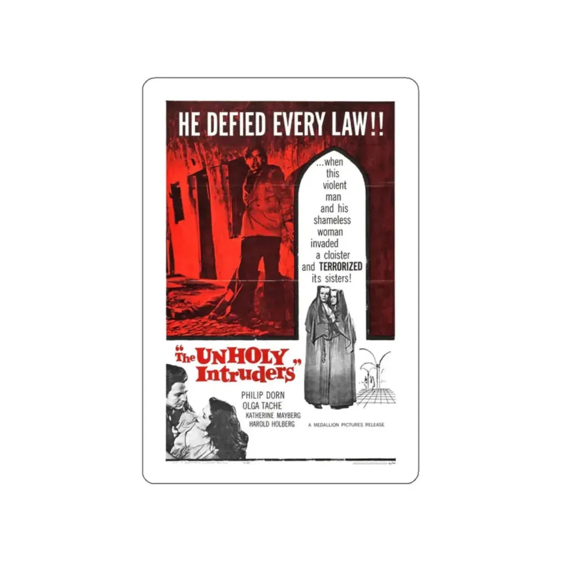 UNHOLY INTRUDERS 1952 Movie Poster STICKER Vinyl Die-Cut Decal 2 Inch - The Sticker Space
