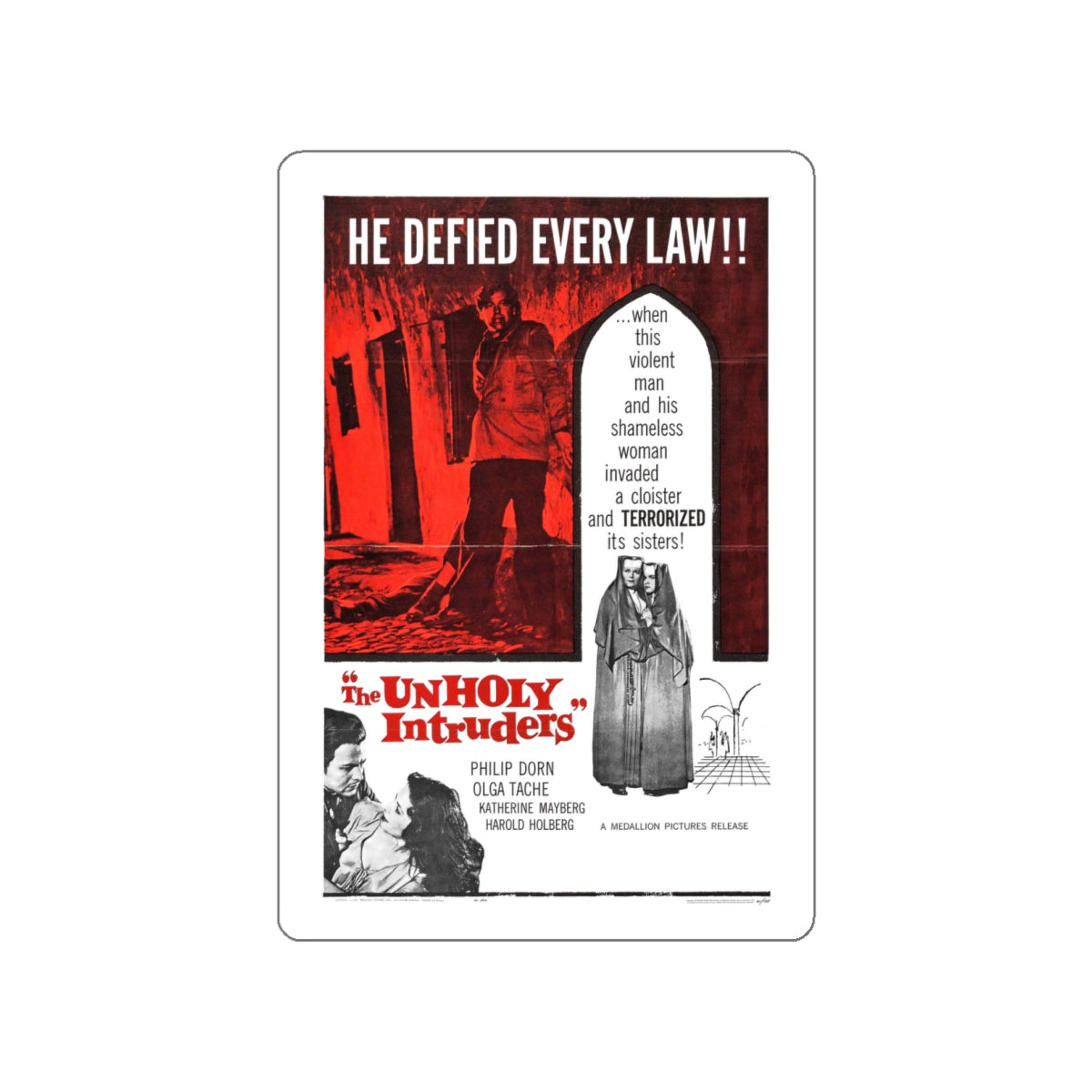 UNHOLY INTRUDERS 1952 Movie Poster STICKER Vinyl Die-Cut Decal-White-The Sticker Space