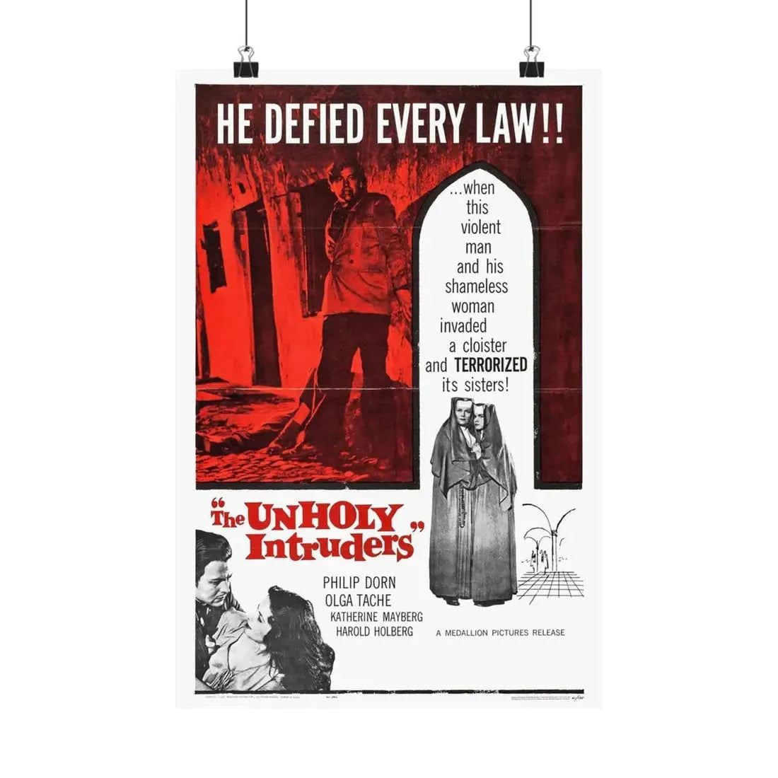 UNHOLY INTRUDERS 1952 - Paper Movie Poster 12″ x 18″ Matte - The Sticker Space