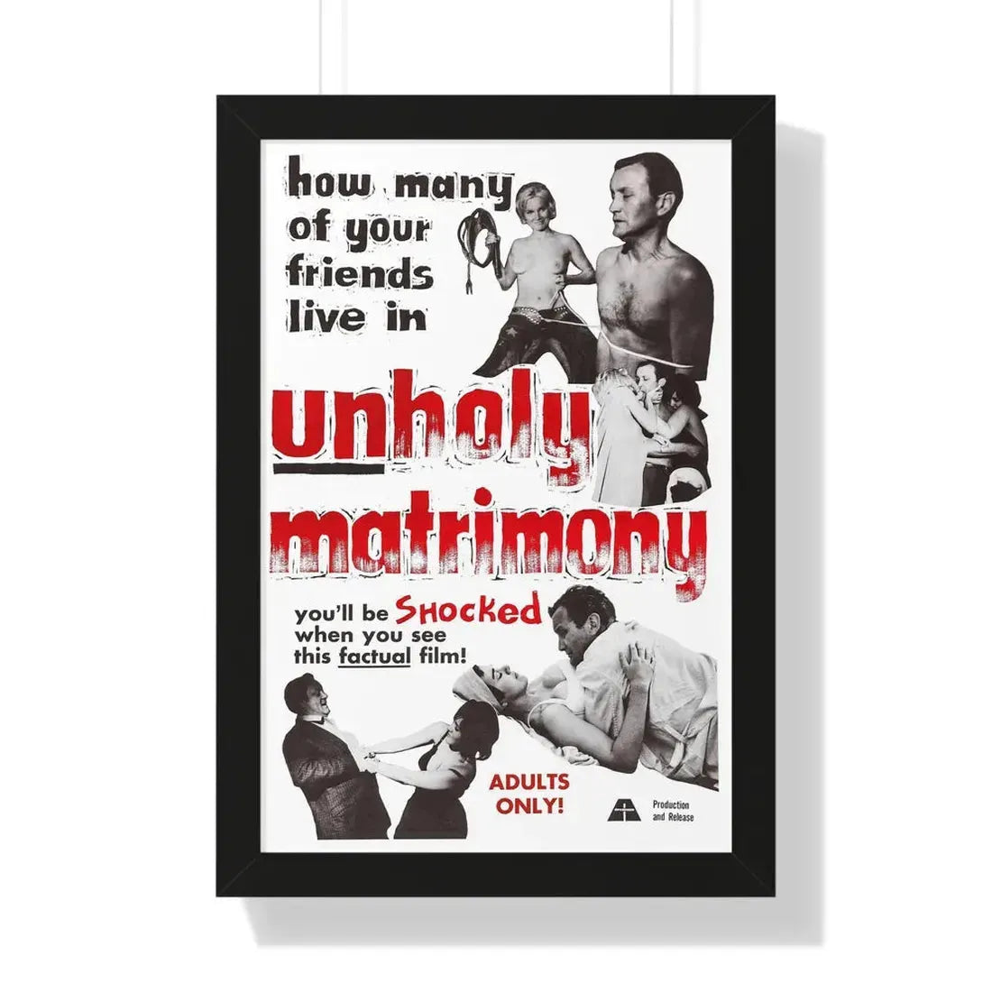 UNHOLY MATRIMONY 1988 - Framed Movie Poster 16″ x 24″ Black - The Sticker Space