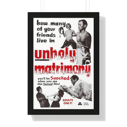 UNHOLY MATRIMONY 1988 - Framed Movie Poster 16″ x 24″ Black - The Sticker Space